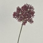Artificial snowball VARINKA with buds, dry look, burgundy red, 22"/55cm