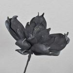 Plastic foam magnolia AMILIE, glitter, black, 12"/30cm, Ø10"/26cm