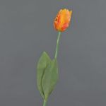 Artificial flower Parrot tulip UAKARI, orange-yellow, 26"/65cm, Ø2.4"/6cm
