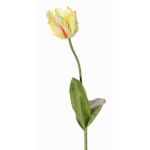 Artificial flower parrot tulip UAKARI, yellow-green-fuchsia, 26"/65cm, Ø2.4"/6cm