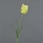 Artificial flower Parrot tulip UAKARI, light yellow-green-pink, 26"/65cm, Ø2.4"/6cm