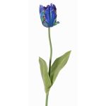 Artificial flower parrot tulip UAKARI, blue-green-purple, 26"/65cm, Ø2.4"/6cm