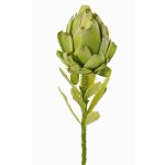 Textile artichoke flower JENBALA, green, 14"/35cm, Ø2.8"/7cm