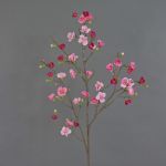 Artificial apple blossom branch SADAKA with blossoms, fuchsia-pink, 3ft/100cm