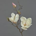 Artificial magnolia spray MALBINE, white-pink, 20"/50cm, Ø2.4"-4"/6-10cm