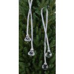 Christmas tree decoration acrylic balls TAYLER with cord, silver, 16"/40cm, Ø1.2"/3cm