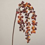 Artificial Elderberry Branch SWANTJE, fruits, burgundy-orange, 16"/40cm