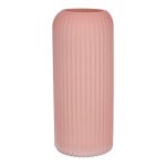 Glasvase ALBURGIS mit Rillen, altrosa-matt, 25cm, Ø10cm