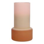 Decorative vase NULAILA, glass, pink-beige-brown-mat, 7.1"/18cm, Ø4.1"/10.5cm