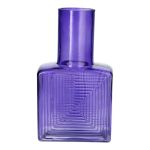 Square glass vase ORESTINO, purple-clear, 5.1"x3"x9"/13x7.5x22.5cm