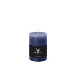 Block candle AURORA, dark blue, 4"/10cm, Ø2.7"/6,8cm, 42h - Made in Germany