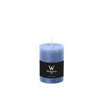 Block candle AURORA, grey-blue, 4"/10cm, Ø2.7"/6,8cm, 42h - Made in Germany