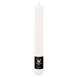 Taper candle AURORA, white, 8"/20cm, Ø1.4"/3.5cm, 23 hours - Made in Germany