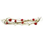 Synthetic rose garland DANIKA, crossdoor, red, 5ft/140cm, Ø1.6"/4cm
