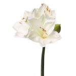 Artificial amaryllis spray BENITA, white, 22"/55cm, Ø3.9"/10cm