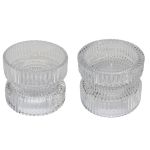 Reversible glass candle holder ARTORIUS for maxi tea lights, pillar candles, clear, 7,3cm, Ø8,9cm