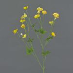 Artificial buttercup spray NORA, yellow, 28"/70cm, Ø0.8"-1.2"/2-3cm