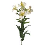Artificial lily of the Incas AUBERTA, white-green-red, 30"/75cm, Ø2.4"/6cm