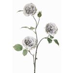 Fake rose spray GITTI, grey-blue, 31"/80cm, Ø3.1"-3.5"/8-9cm