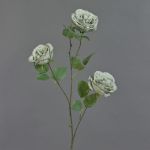 Fake rose spray GITTI, light green-grey, 31"/80cm, Ø4"/10cm