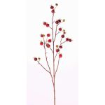 Artificial Wild rose spray GERDA, with fruits, red, 4ft/110cm