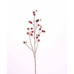Artificial Wild rose spray GERDA, with fruits, red, 4ft/110cm