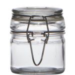 Jam jar POPPY with swing top, clear, 2.8"/7cm, Ø2.4"/6cm