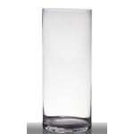 Cylindrical flower vase SANSA EARTH, glass, clear, 24"/60cm, Ø10"/25cm