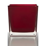 Glass planter KIM EARTH, red, 5.5"x5.5"x5.5"/14x14x14cm