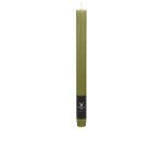 Candle AURORA for candlestick, olive green, 11"/27cm, Ø0.9"/2,2cm, 10h - Made in Germany