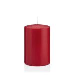 Lantern candle MAEVA, pillar, dark red, 6"/15cm, Ø4"/10cm, 113h - Made in Germany