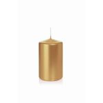 Festive block candle ROSELLA, gold, 4"/10cm, Ø2.4"/6cm, 33h - Made in Germany