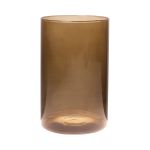 Cylindrical glass vase SANYA EARTH, brown-clear, 21cm, Ø14cm
