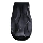 Unshaped vase MADALENA made of glass, with dents, grey-clear, 28cm, Ø14,5cm