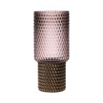 Glass decorative vase MARICHU with structure, gold-pink-clear, 27cm, Ø12cm