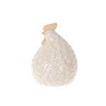 Ceramic decorative figurine in the shape of a chicken ARKAS, grey-white, 5.7"x5.3"x8"/14.5x13.5x20cm