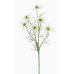 Artificial nigella SEVIN, white-green, 26"/65cm, Ø2.4"/6cm