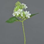 Artificial hydrangea CHABY, white-green, 12"/30cm, Ø3.5"/9cm