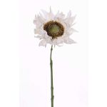 Silk sunflower JANIKA, white, 24"/60cm, Ø5.1"/13cm