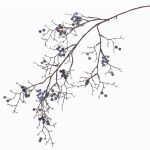 Artificial snowberries branch GESA with berries, blue, 3ft/100cm
