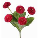 Fake daisy HEIKE on spike, fuchsia, 10"/25cm, Ø1.8"/4.5cm