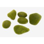 Artificial moss stones BAHIA, 6 pieces, green, 4.7"x6"x2"/12x16x5cm