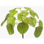 Artificial Chinese money plant SYBIL on spike, green, 5.1"/13cm