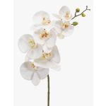 Artificial Phalaenopsis orchid spray NEITH, white, 30"/75cm, Ø2.8"-4.1"/7-10.5cm