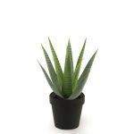 Artificial aloe variegata MARTINEZ, green, 10"/25cm, Ø7"/17cm