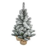 Artificial fir tree INNSBRUCK, jute bag, snow-covered, 18"/45cm, Ø12"/30cm