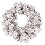 Artificial pine wreath AUSTIN, snow-covered, white, Ø24"/60cm