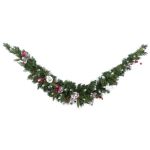 Artificial fir garland MARLIES, hardly inflammable, snow-covered, 6ft/180cm