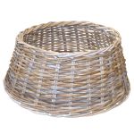 Christmas tree basket MACARIO made of rattan, grey-brown, 10"/26cm, Ø24"/60cm