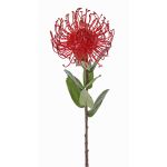 Artificial protea BAILY, red, 22"/55cm, Ø3.9"/10cm